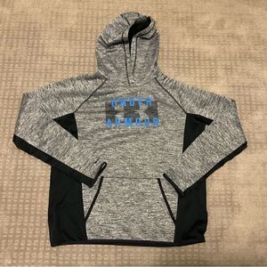 Under Armour Womens Storm Fleece Hoodie Logo Heathered Gray Loose Fit - L